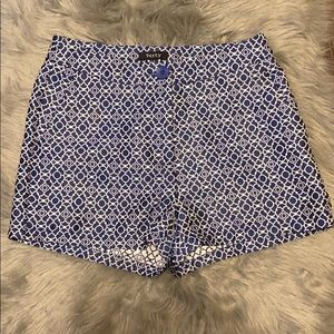 Sz Small Verty Blue & White Printed Shorts